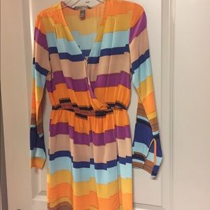 Charlie Jade 100% Silk Faux Wrap Dress